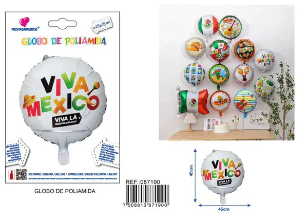 Globo de aluminio mexicano redondo