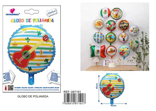 Globo de aluminio mexicano redondo