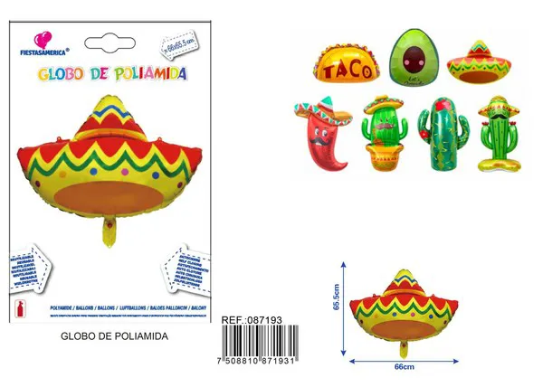 Globo de aluminio de sombrero mexicano