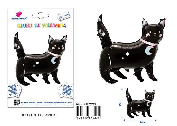 Globo de aluminio de gato de Halloween