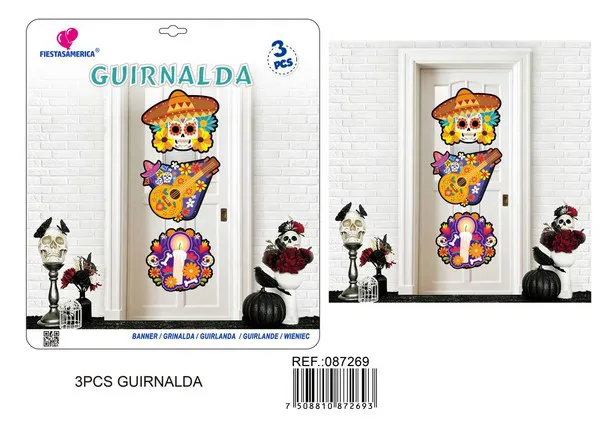Colgante de puerta de Día de Muertos