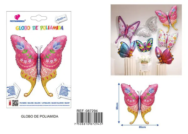 Globo de aluminio de mariposa floral