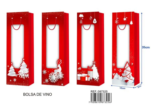 Bolsa para botella de vino de PVC con estampado dorado