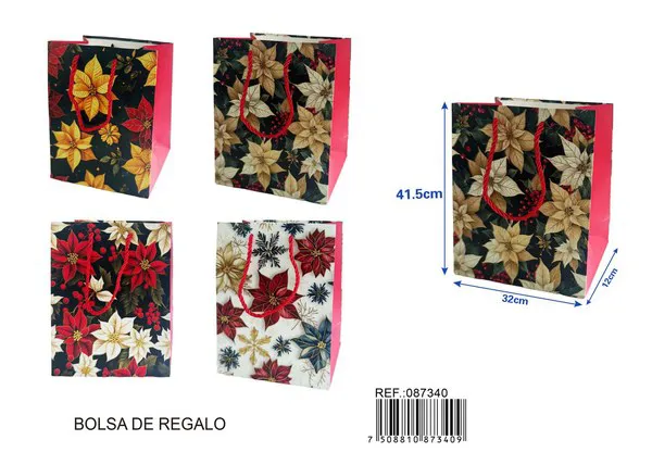 Bolsa de regalo con estampado dorado