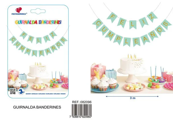 Guirnalda de Feliz Cumpleaños verde