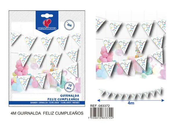 Guirnalda de banderines de unicornio