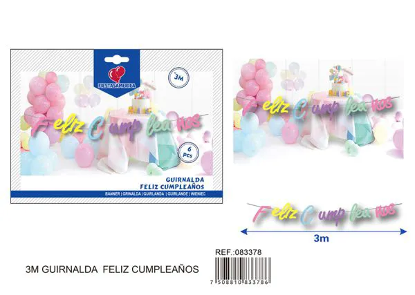 Guirnalda de letras multicolor