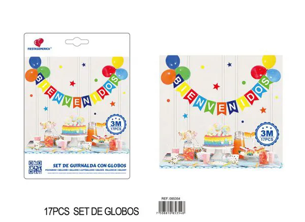 Guirnalda de globos multicolor