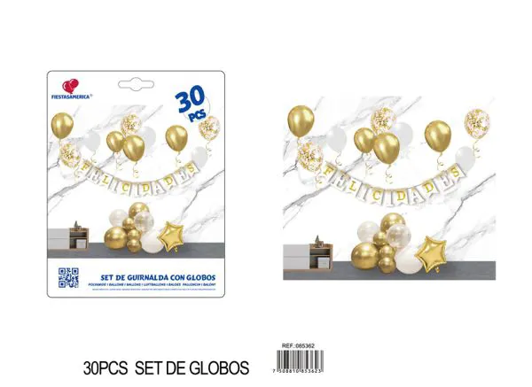 Guirnalda de globos dorada