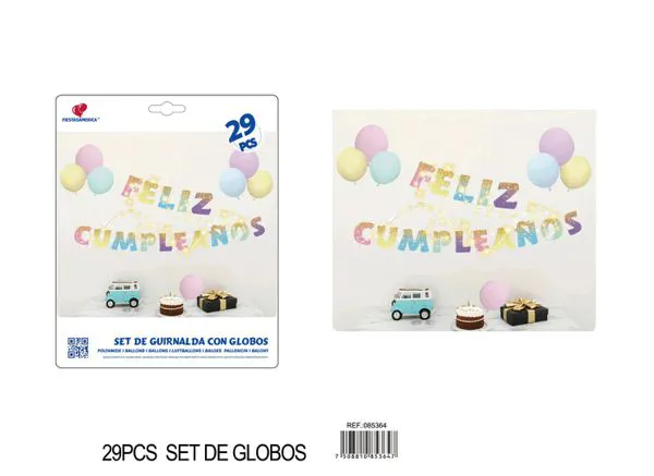 Guirnalda de globos multicolor