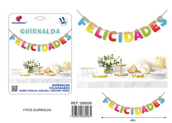 Guirnalda de Felicidades multicolor