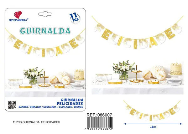 Guirnalda de Felicidades multicolor