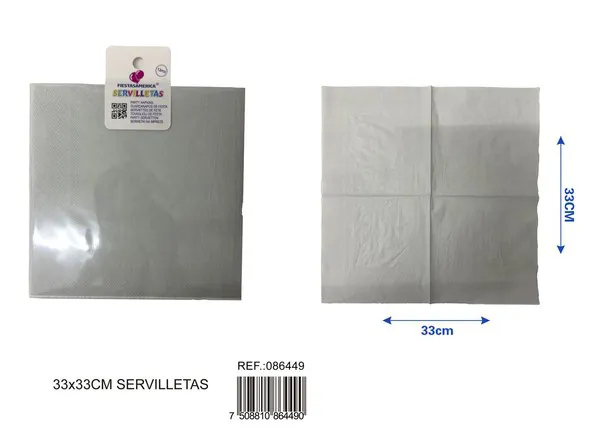 Servilletas de papel plateado