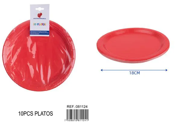 Platos de papel rojos
