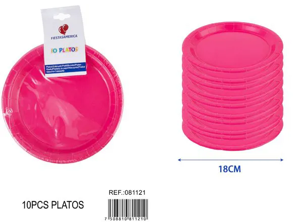 Platos de papel fucsia