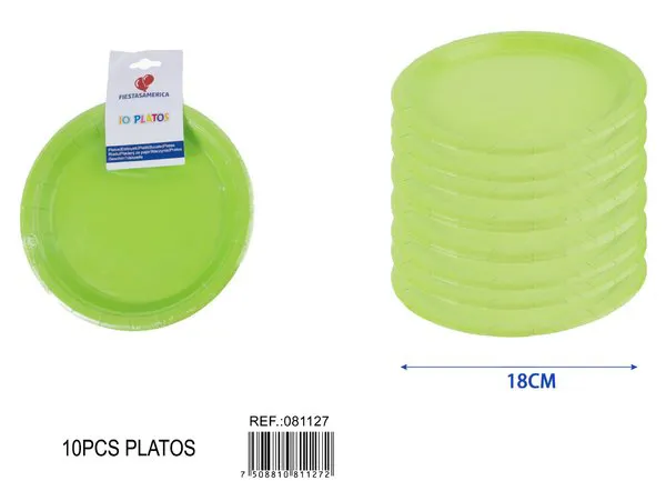 Platos de papel verdes