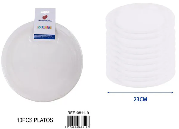 Platos de papel blancos