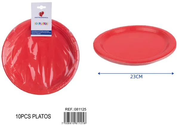 Platos de papel rojos