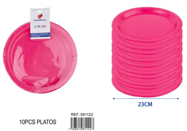 Platos de papel fucsia