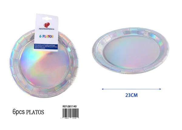 Platos de papel plateados degradado