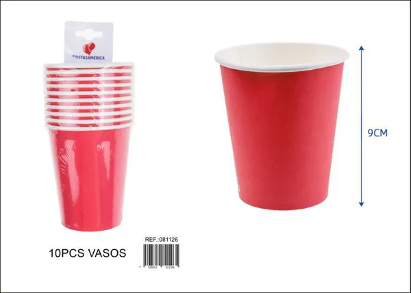 Vasos de papel rojos