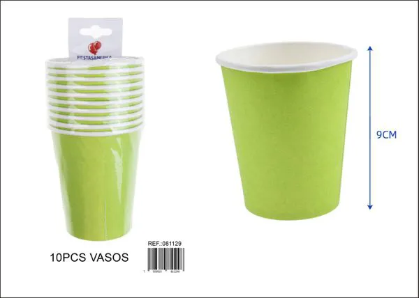Vasos de papel verdes