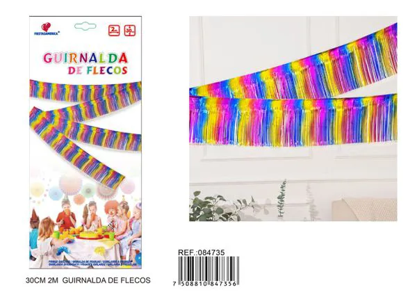 Cortina de flecos sencilla multicolor
