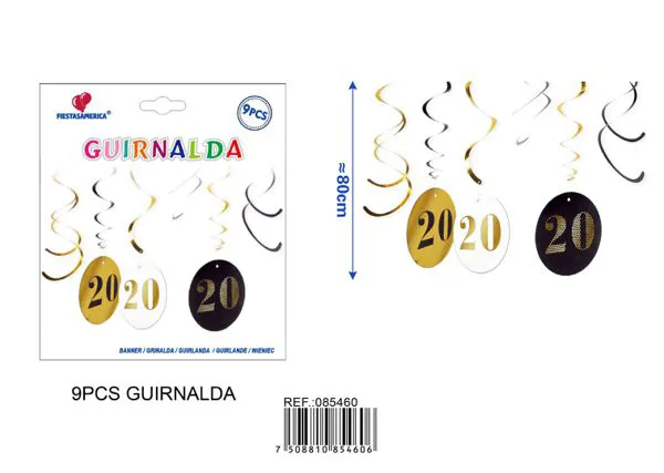Colgante en espiral de cumpleaños 20