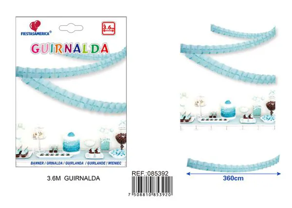 Colgante de papel azul cielo