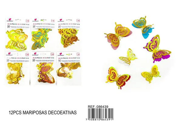 Mariposas decorativas de dos capas multicolor