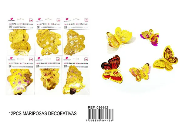 Mariposas decorativas de dos capas multicolor
