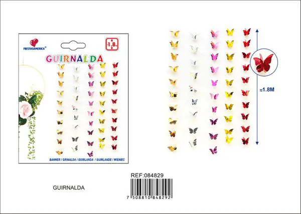 Guirnalda de mariposas brillantes