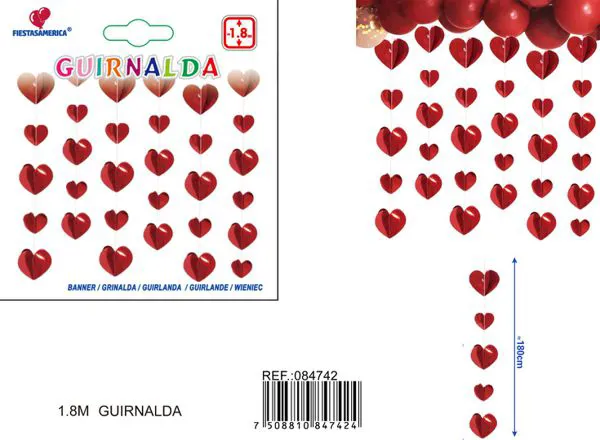 Guirnalda de corazones doble
