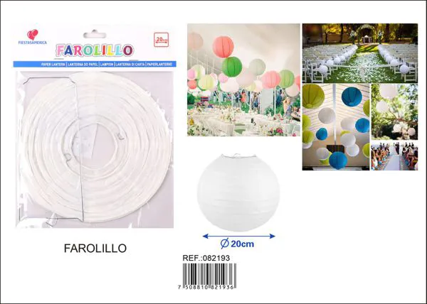 Farolillo de papel blanco