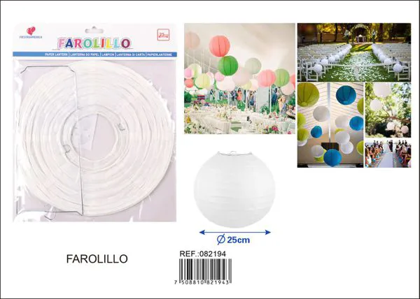 Farolillo de papel blanco