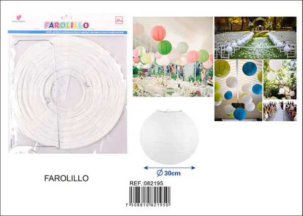 Farolillo de papel blanco