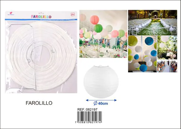 Farolillo de papel blanco