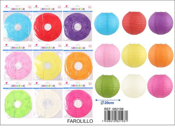 Farolillo de papel multicolor