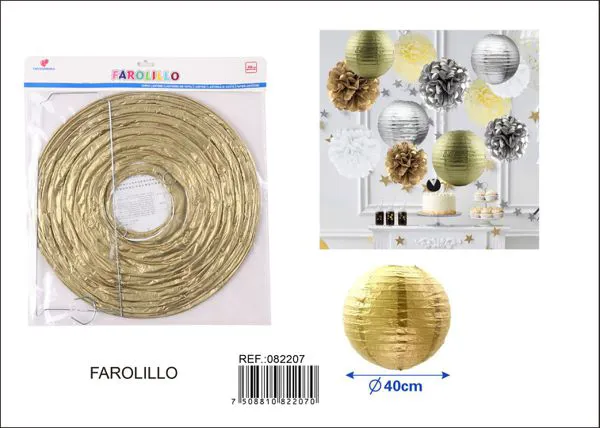 Farolillo de papel dorado