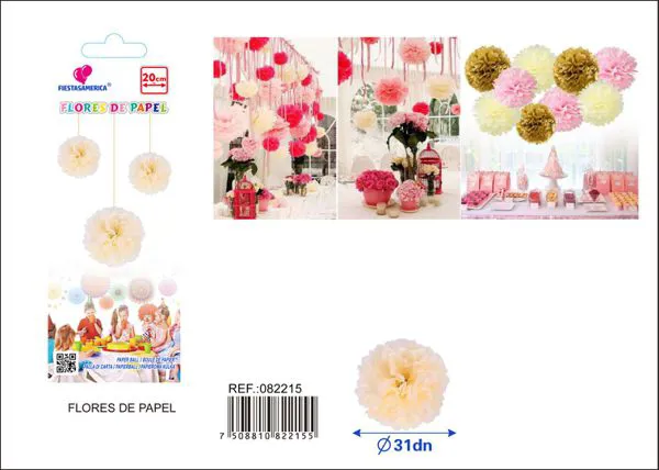 Flor de papel beige