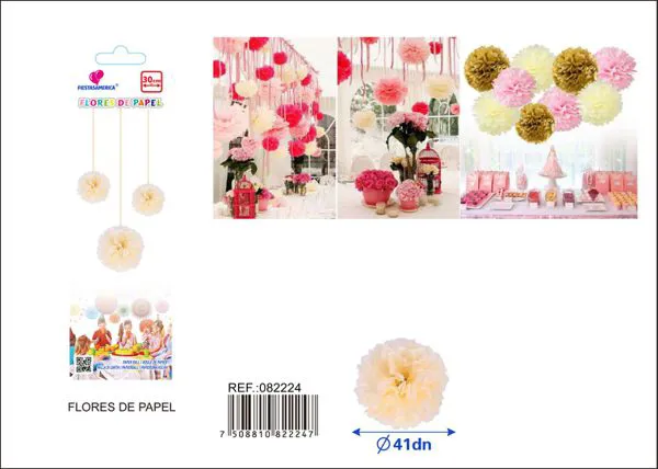 Flor de papel beige