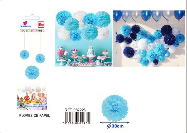 Flor de papel azul