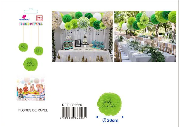 Flor de papel verde limón