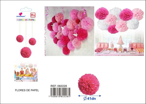 Flor de papel rosa fucsia