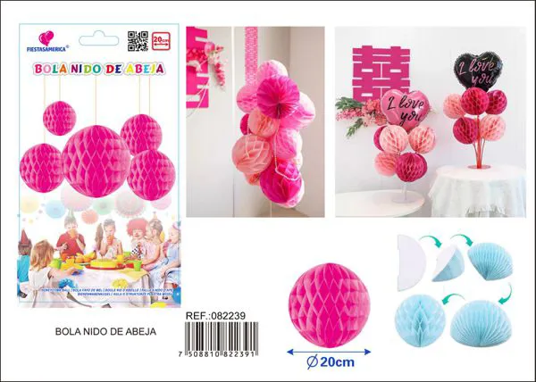 Bola de panal rosa fucsia