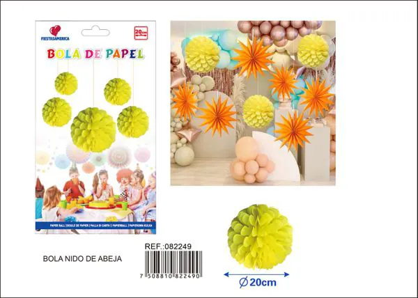 Pompón de papel beige