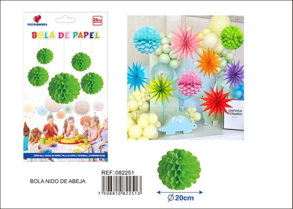 Pompón de papel verde limón