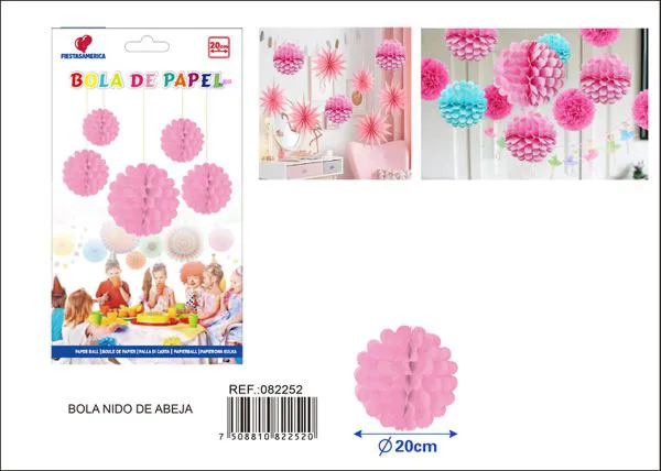 Pompón de papel rosa
