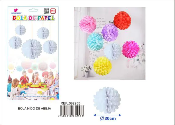 Pompón de papel blanco
