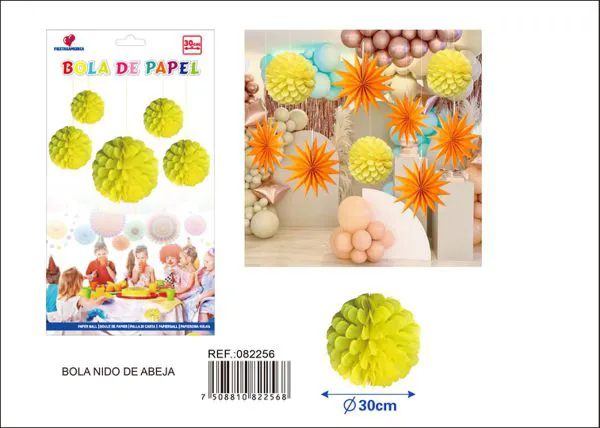 Pompón de papel beige